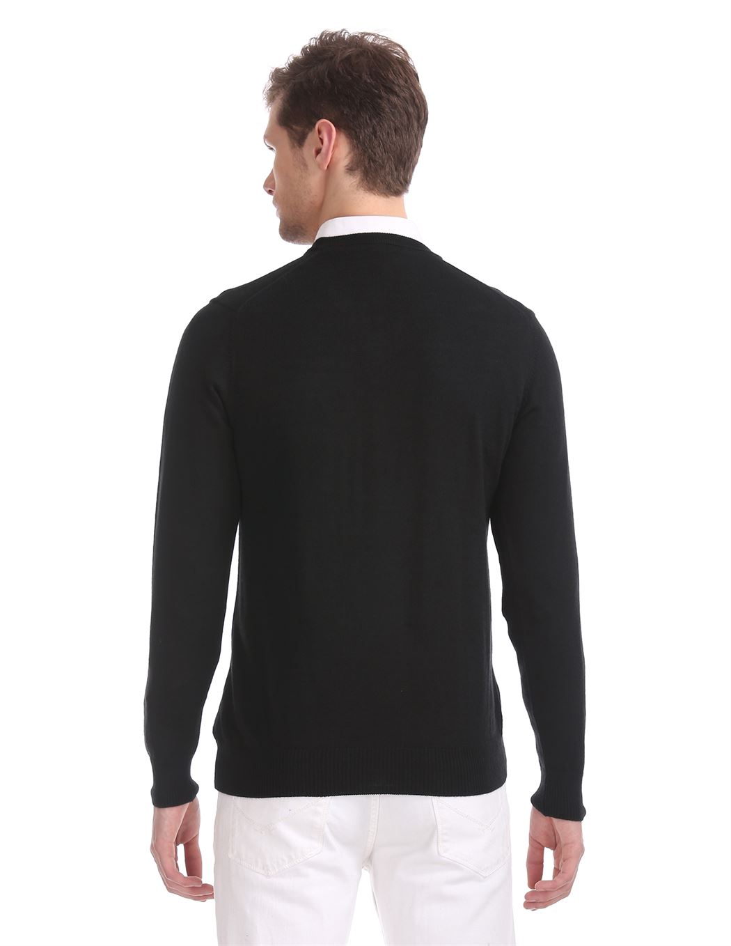 U.S.Polo Association Men'S Casual Wear Solid Black Sweater